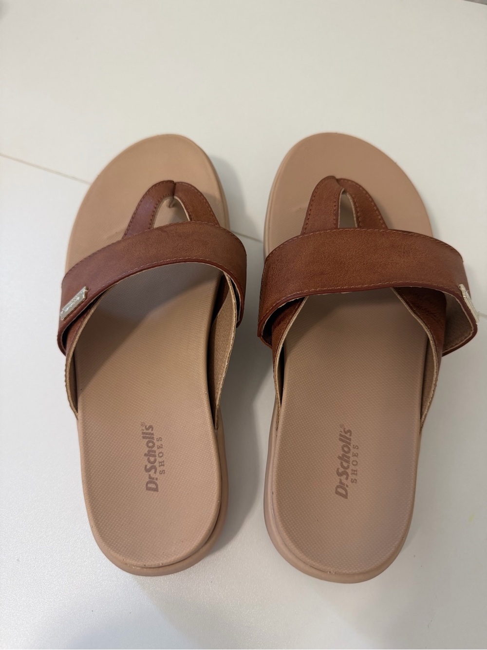 Dr. Scholl’s Brown Comfort Thong Slide Sandals size 7.5 - Picture 2 of 8